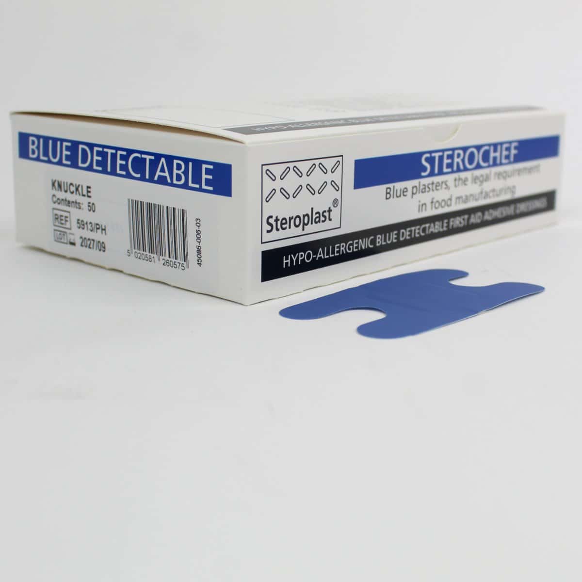 Blue Detectable Plasters - Knuckle