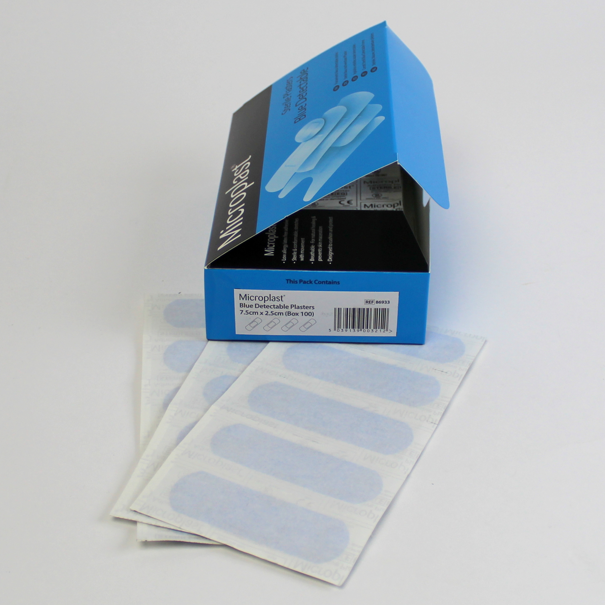 Blue Dot Sterile BLUE DETECTABLE Plasters. 7.5 x 2.5cm. (100 ...